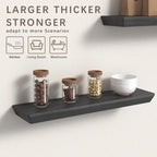 Ensemble de 2 étagères flottantes de 61 cm (24 pouces) de hauteur et de 15 cm (6 pouces) de profondeur, en bois, pour salle de bain, cuisine, salon ou chambre.