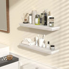 Ensemble de 2 étagères flottantes de 61 cm (24 pouces) de hauteur et de 15 cm (6 pouces) de profondeur, en bois, pour salle de bain, cuisine, salon ou chambre.