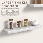 Ensemble de 2 étagères flottantes de 61 cm (24 pouces) de hauteur et de 15 cm (6 pouces) de profondeur, en bois, pour salle de bain, cuisine, salon ou chambre.