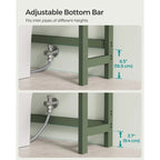 Étagère de rangement autoportante à 3 niveaux en osier, à placer au-dessus des toilettes, avec 3 niveaux d'étagère centrale réglables en hauteur.