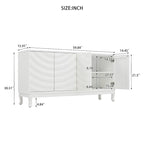 Buffet élégant avec portes cintrées à motif ondulé et étagères réglables