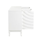 Buffet élégant avec portes cintrées à motif ondulé et étagères réglables