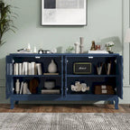 Buffet élégant avec portes cintrées à motif ondulé et étagères réglables