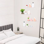 Étagères murales flottantes en acrylique transparent, idéales pour le rangement et l'organisation de la cuisine.