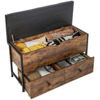 Coffre de rangement ottoman Costway avec couvercle rabattable et coffre en bois - Voir les détails