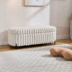 Pouf de rangement surdimensionné de 49,2 cm de large, repose-pieds/banc moderne avec pieds en métal