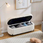 Pouf de rangement surdimensionné de 49,2 cm de large, repose-pieds/banc moderne avec pieds en métal