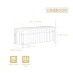 Pouf de rangement surdimensionné de 49,2 cm de large, repose-pieds/banc moderne avec pieds en métal