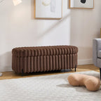 Pouf de rangement surdimensionné de 49,2 cm de large, repose-pieds/banc moderne avec pieds en métal