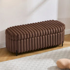 Pouf de rangement surdimensionné de 49,2 cm de large, repose-pieds/banc moderne avec pieds en métal