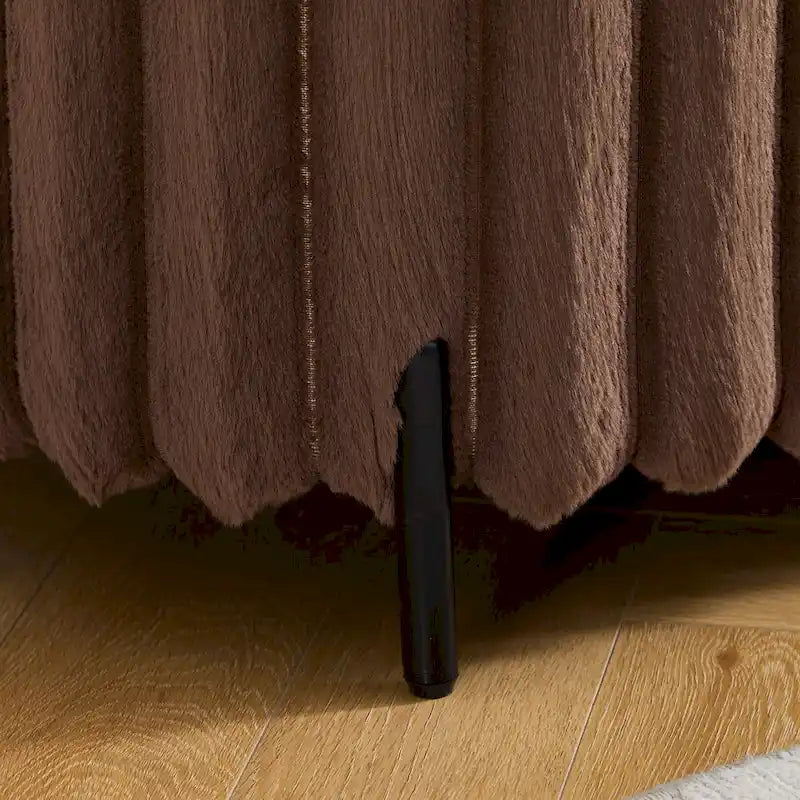 Pouf de rangement surdimensionné de 49,2 cm de large, repose-pieds/banc moderne avec pieds en métal