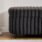 Pouf de rangement surdimensionné de 49,2 cm de large, repose-pieds/banc moderne avec pieds en métal