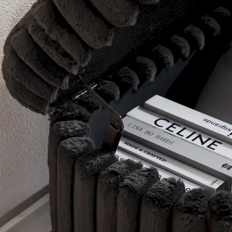 Pouf de rangement surdimensionné de 49,2 cm de large, repose-pieds/banc moderne avec pieds en métal