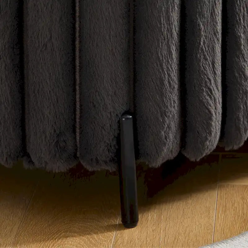 Pouf de rangement surdimensionné de 49,2 cm de large, repose-pieds/banc moderne avec pieds en métal