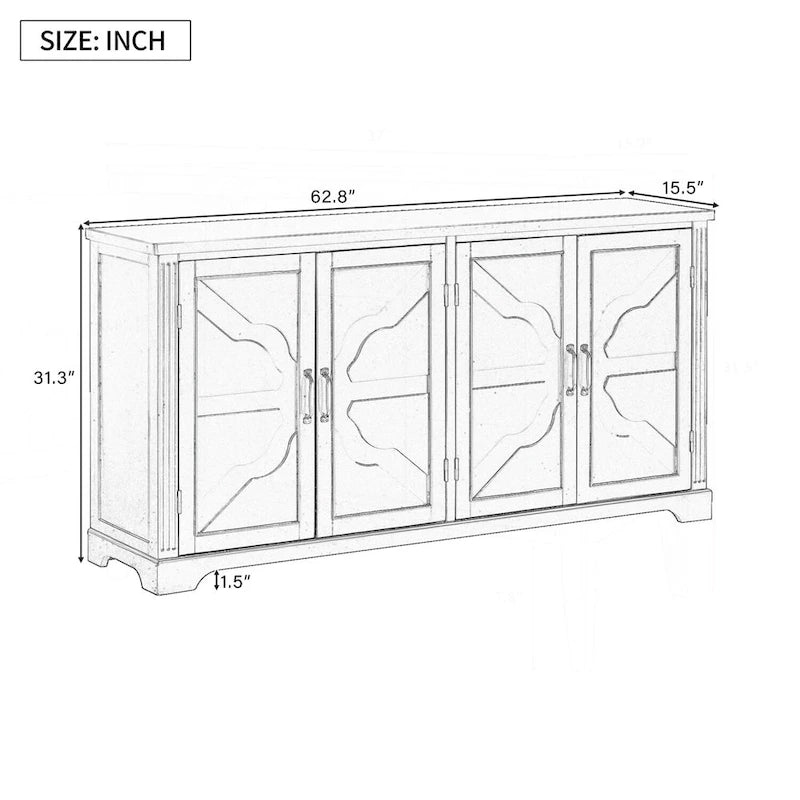 Buffet en bois charmant avec un grand espace de rangement et une construction robuste