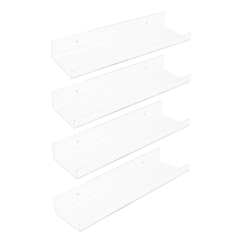 Acrylic Floating Shelves for Wall, Clear Acrylic Shelves for Bathroom Bedroom Living Room and Kitchen Room Wall Display Shelf