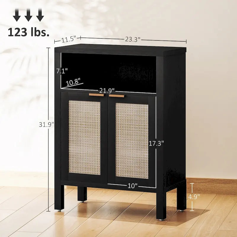 Buffet HOMCOM avec rangement, meuble d'appoint moderne à 2 portes et étagère réglable, table de buffet autoportante