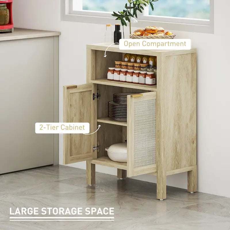 Buffet HOMCOM avec rangement, meuble d'appoint moderne à 2 portes et étagère réglable, table de buffet autoportante