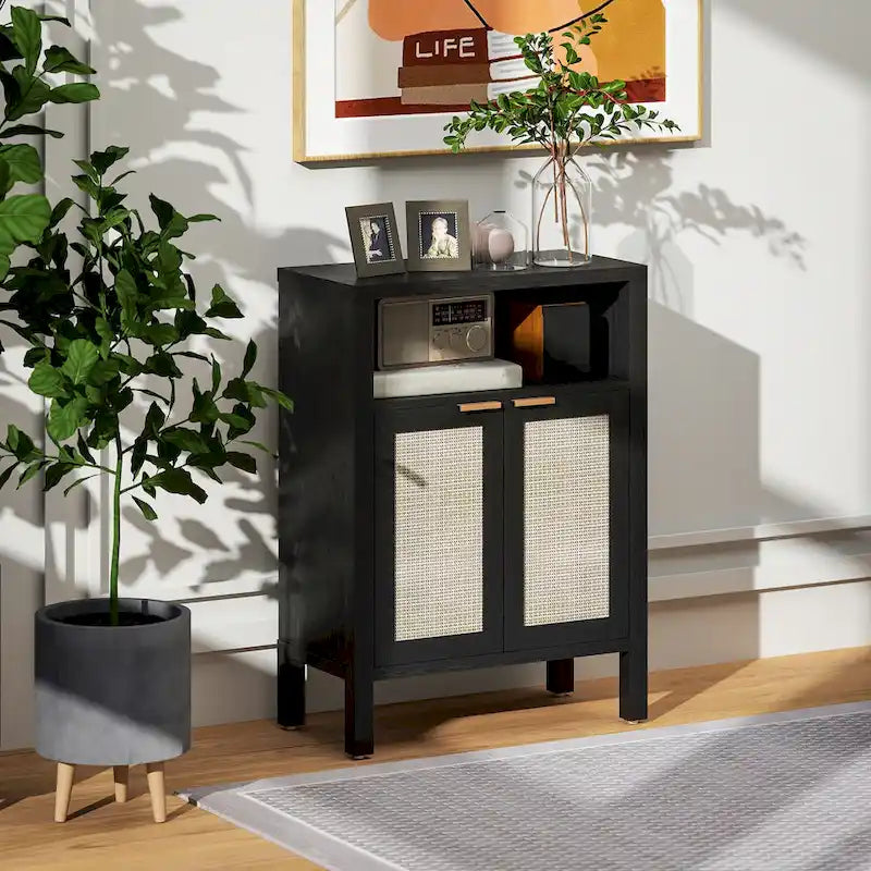 Buffet HOMCOM avec rangement, meuble d'appoint moderne à 2 portes et étagère réglable, table de buffet autoportante