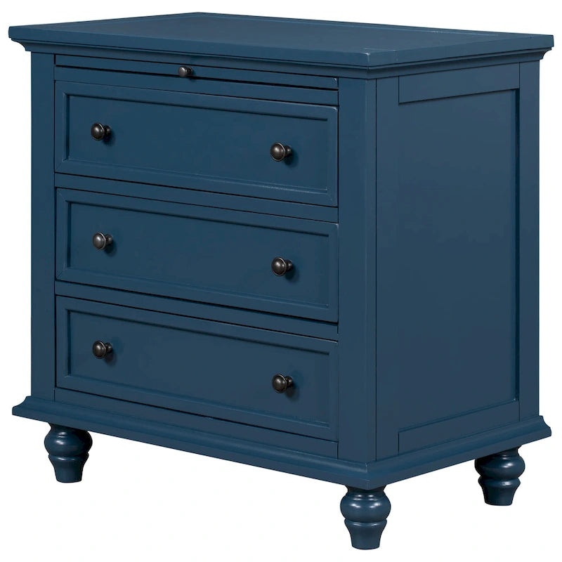 Meuble de rangement moderne en bois avec trois tiroirs pour chambre et salon