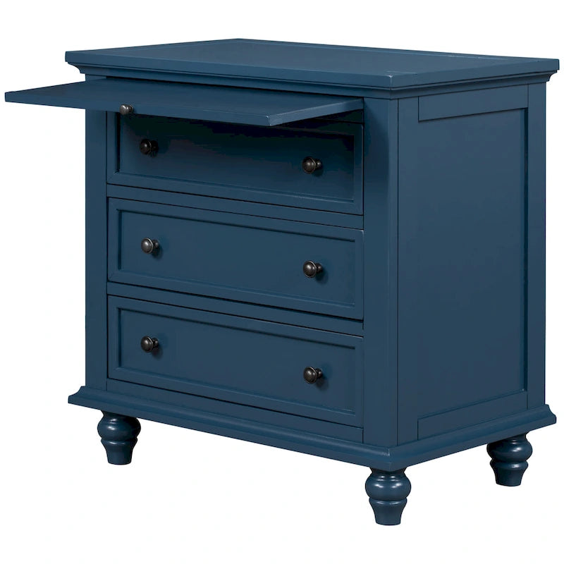 Meuble de rangement moderne en bois avec trois tiroirs pour chambre et salon