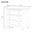 Meuble de rangement moderne en bois avec trois tiroirs pour chambre et salon