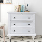 Meuble de rangement moderne en bois avec trois tiroirs pour chambre et salon