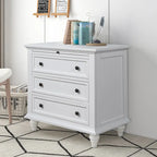 Meuble de rangement moderne en bois avec trois tiroirs pour chambre et salon
