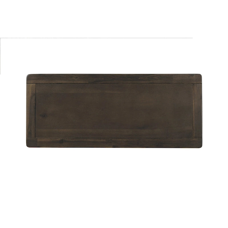 Meuble de rangement rustique avec deux tiroirs et quatre paniers classiques en rotin pour salle à manger, salon