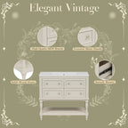 Meuble-lavabo de salle de bain 36 pouces avec vasque intégrée, vasque en céramique encastrée, meuble-lavabo autoportant avec 4 tiroirs