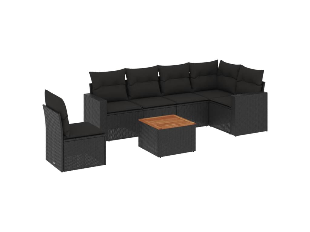 Ensemble de mobilier de jardin en résine tressée noire - dlz1766459817832