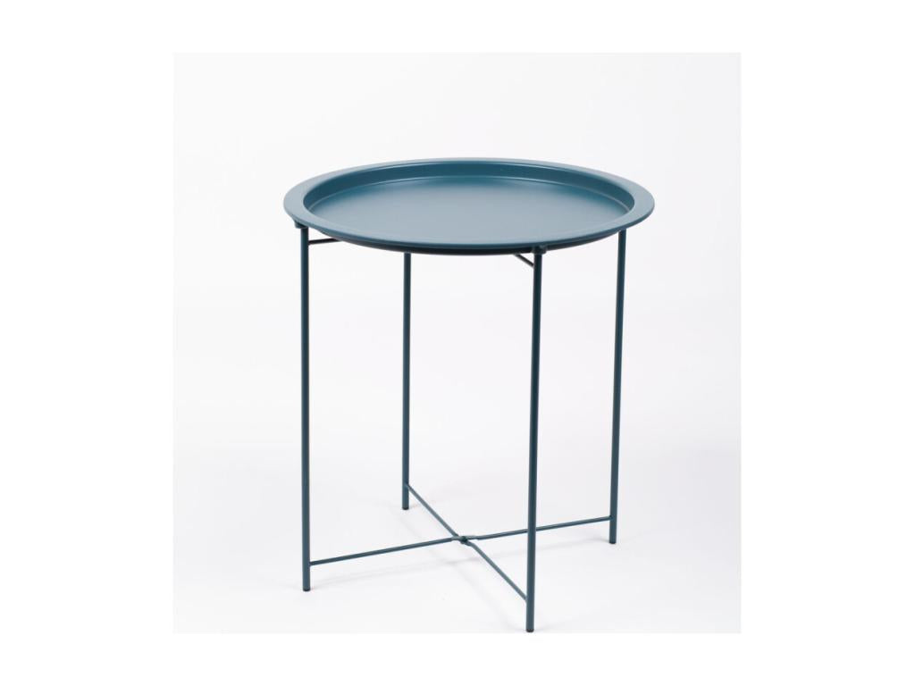 Table d'appoint en métal bleu