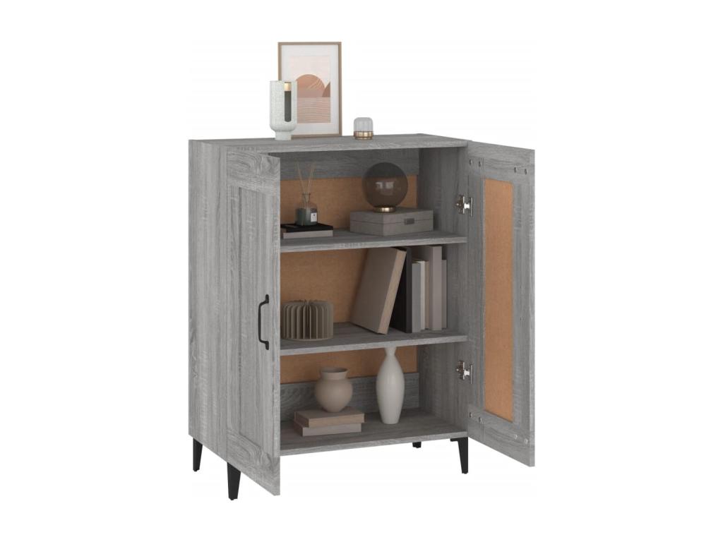 Buffet en bois d'ingénierie gris, 69,5 x 34 x 90 cm