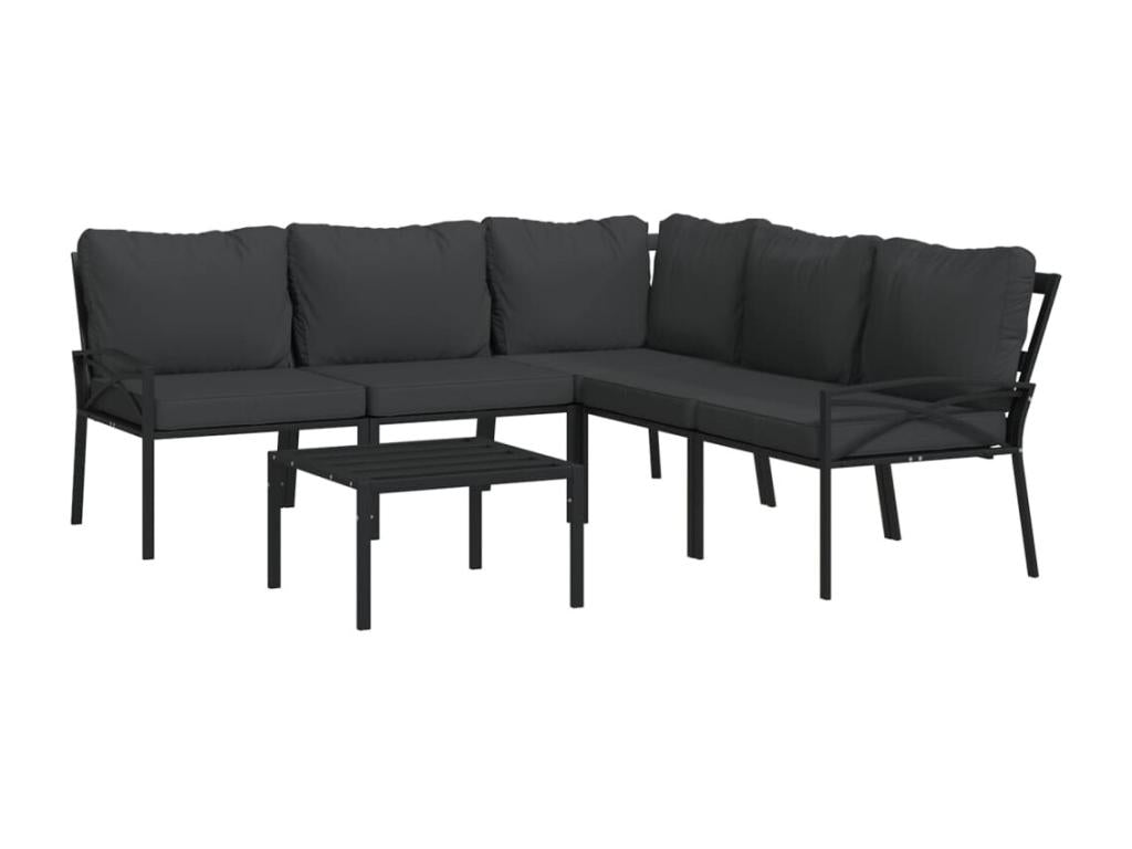 Ensemble de meubles d'extérieur noirs