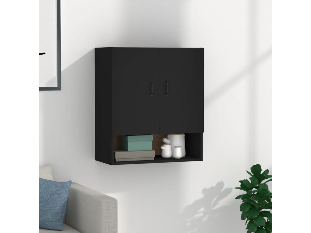 Armoire en bois d'ingénierie noir, 60 x 31 x 70 cm