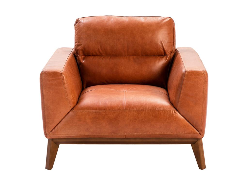 Fauteuil d'appoint en cuir marron