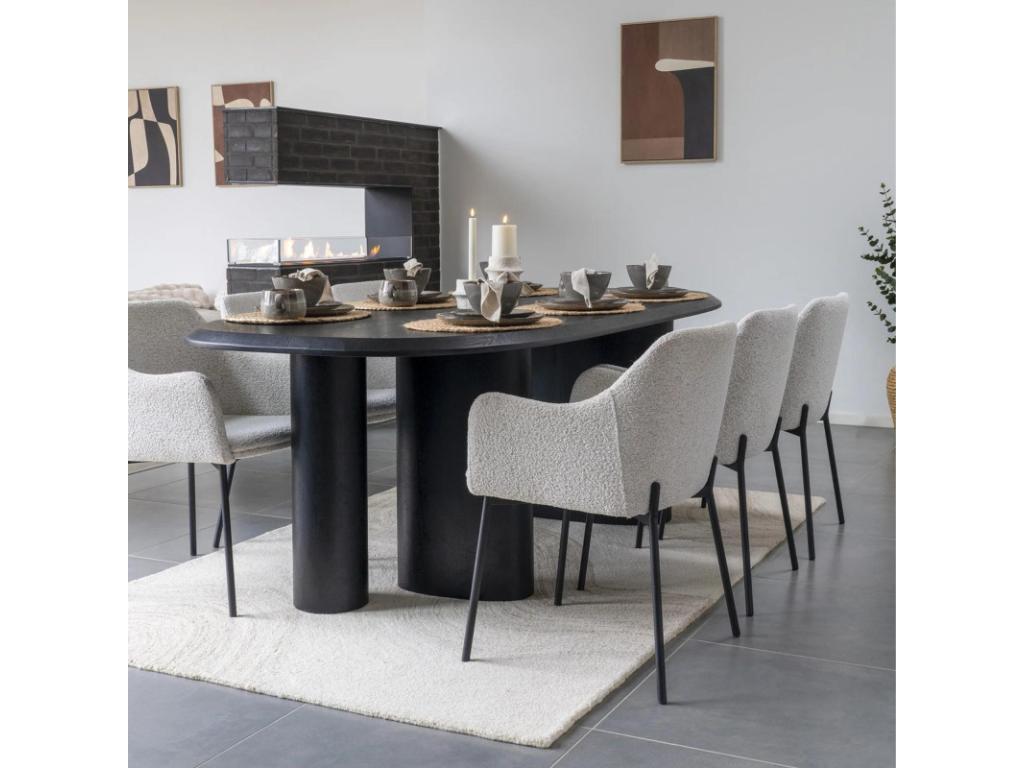 Fauteuil d'appoint en tissu bouclé beige