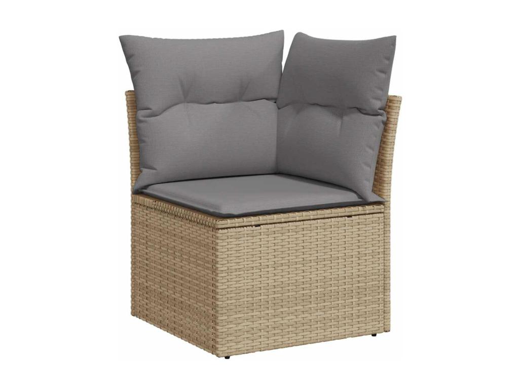 Ensemble de mobilier de jardin en résine tressée beige - dlz1766459364121