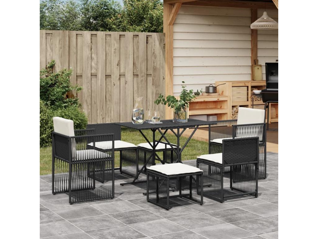 Mobilier de maison en résine tressée noire - dlz1766459214260