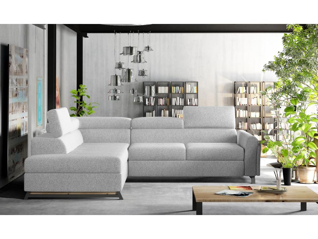 Canapé-lit en tissu gris