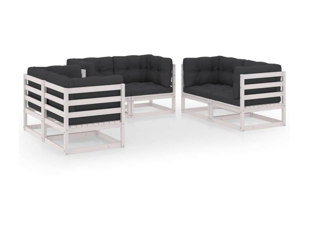 Ensemble de mobilier de jardin en pin blanc - dlz1766459927338