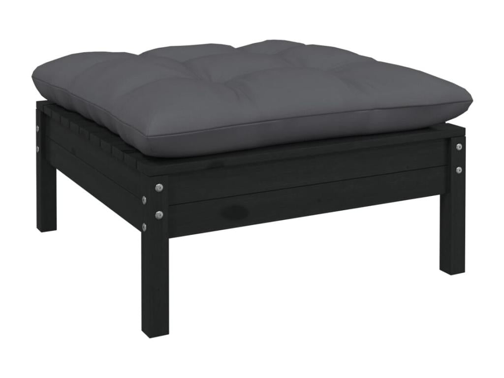 Ensemble de mobilier de jardin noir, 63,5 x 63,5 x 62,5 cm