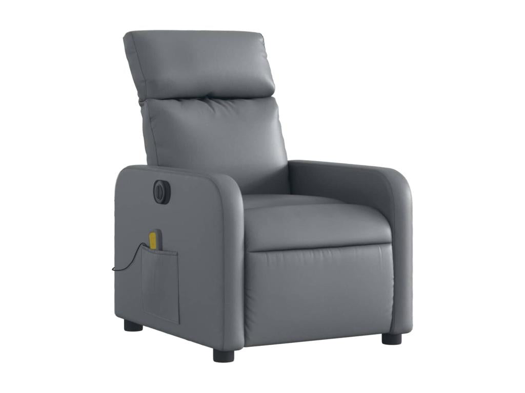 Fauteuil d'appoint en similicuir gris - dlz1766459712872