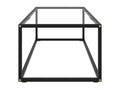 Table basse en verre noir, 120 x 50 x 35 cm