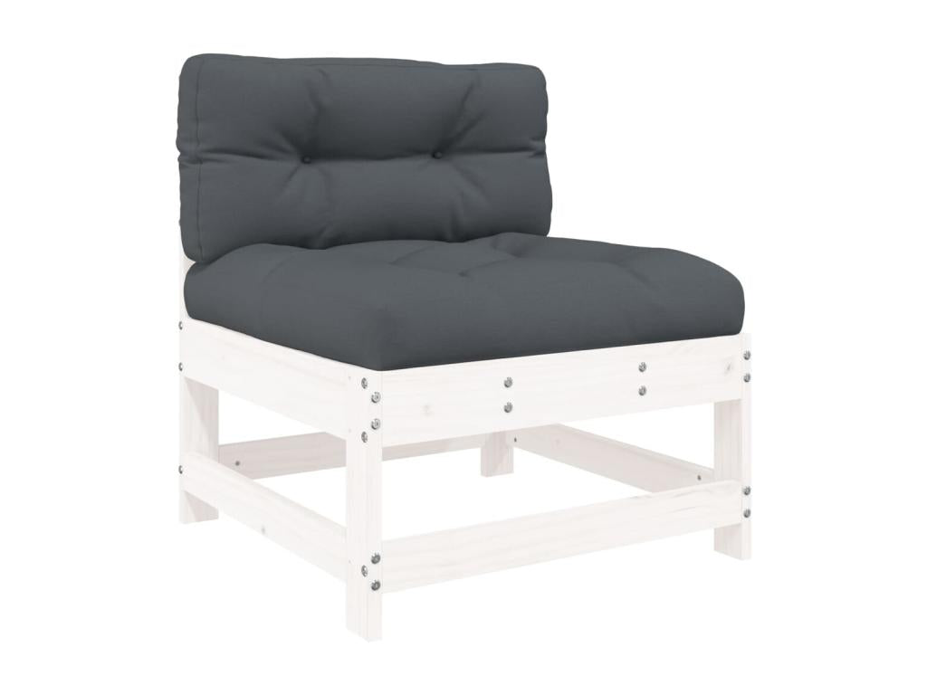 Ensemble de mobilier de jardin en bois massif blanc - dlz1766459929837