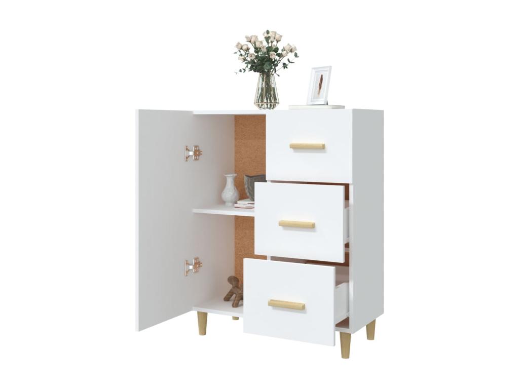 Buffet en bois d'ingénierie blanc, 69,5 x 34 x 90 cm