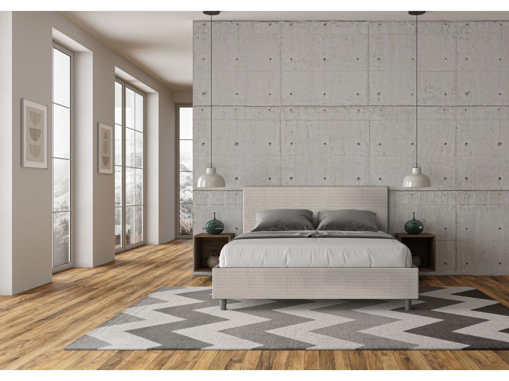 Lit en tissu blanc, 160 x 190 cm