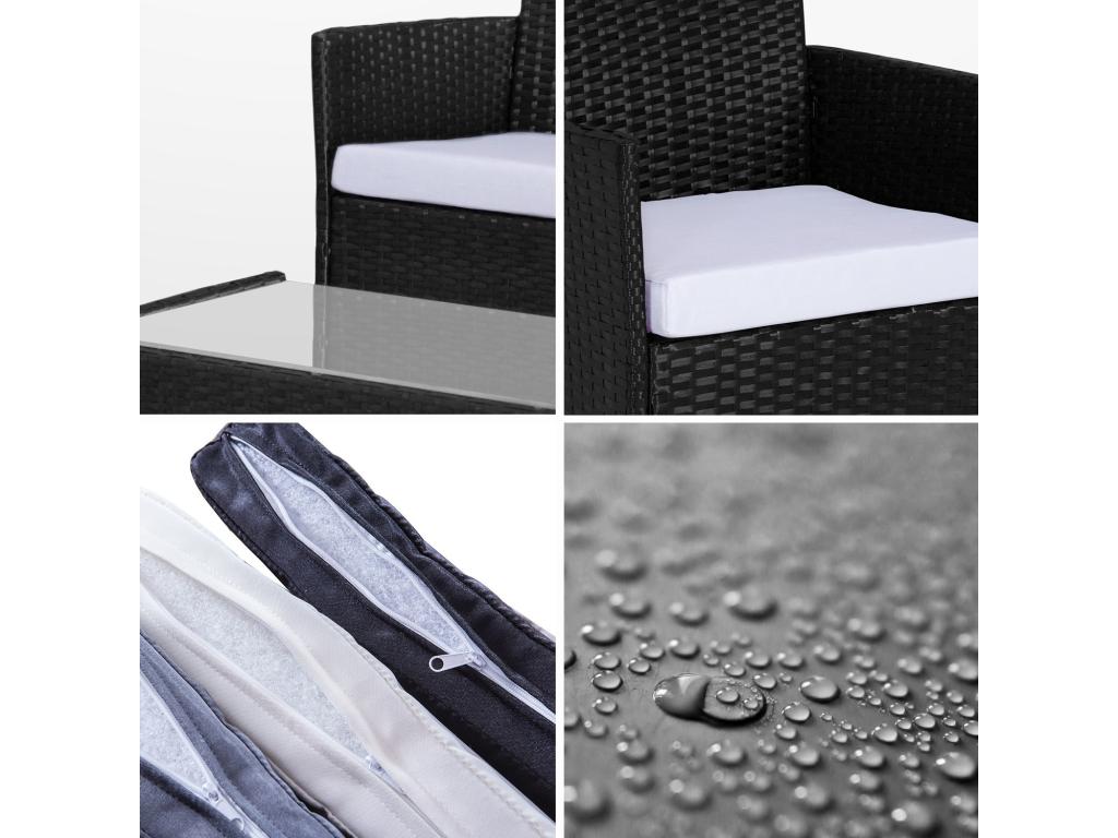 Canapé en résine tressée noire