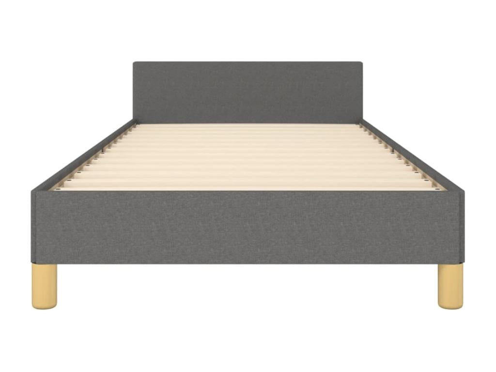 Cadre de lit en tissu gris, 90 x 190 cm