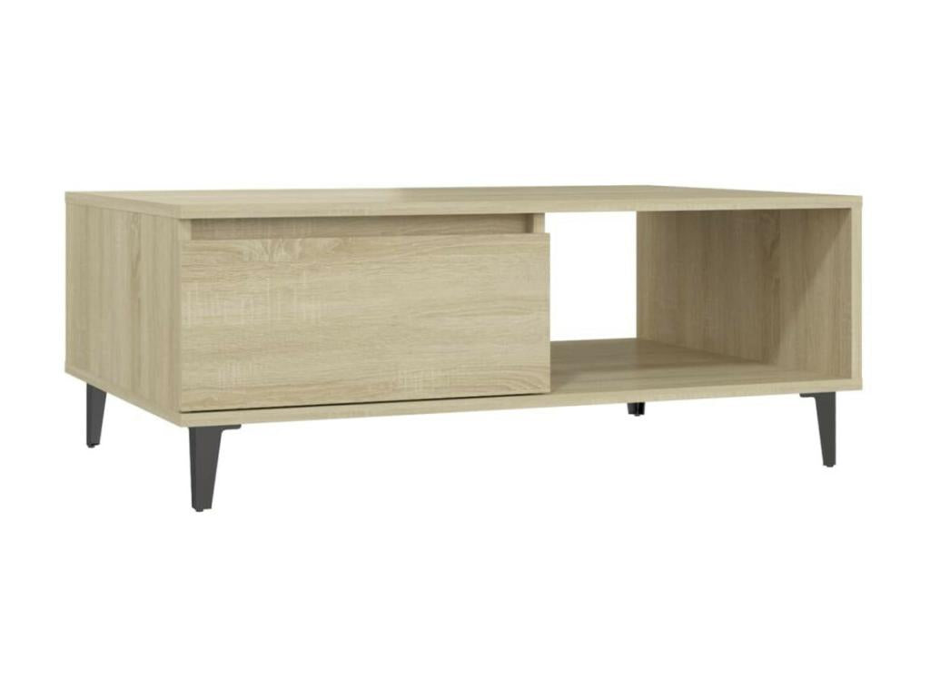 Table basse en chêne naturel, 90 x 60 x 35 cm